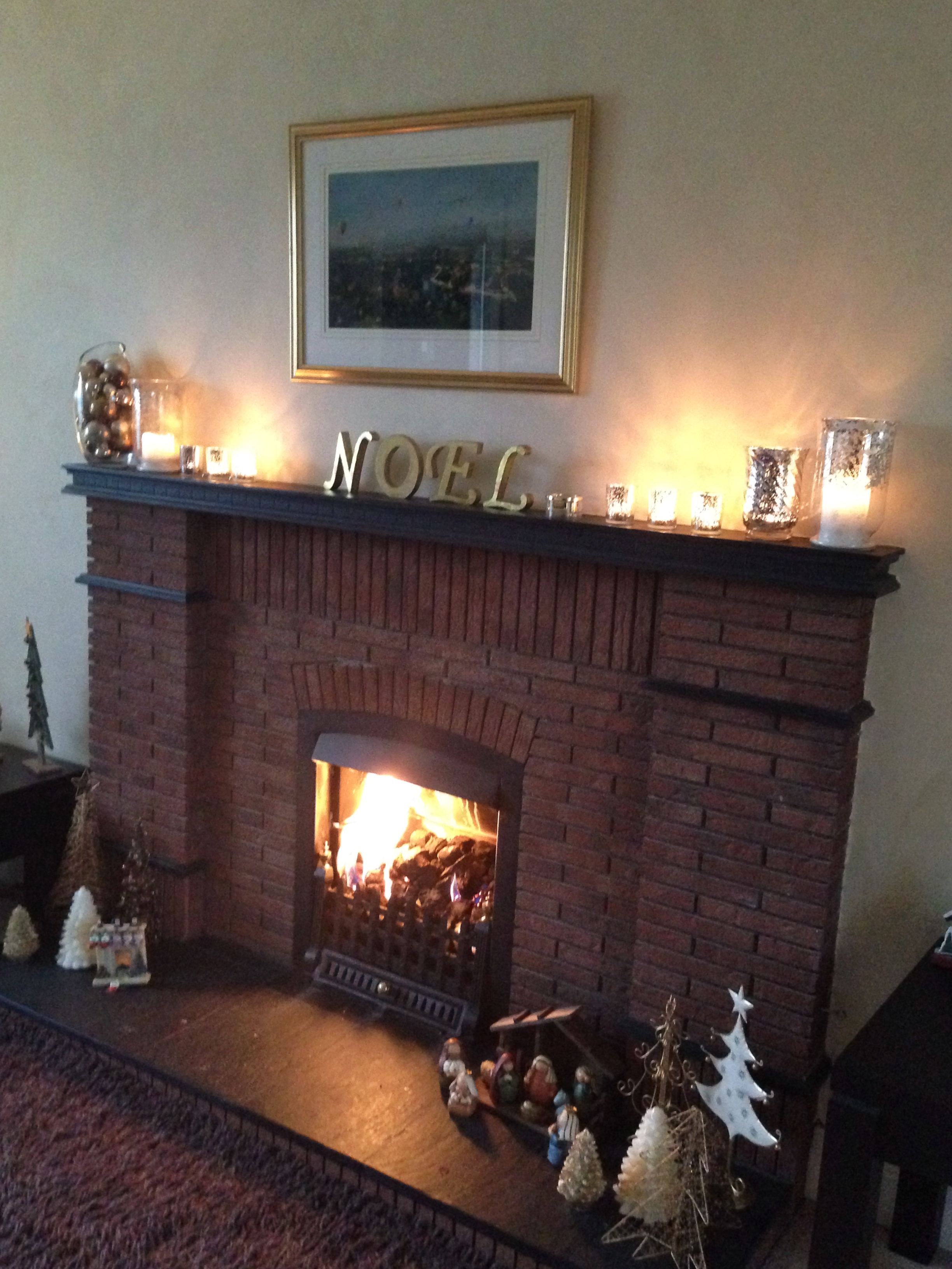 Decor Our Living Room And A Few Of My Decor Fireplace More Pics On Janmary Com My Favourite Nativity Scene